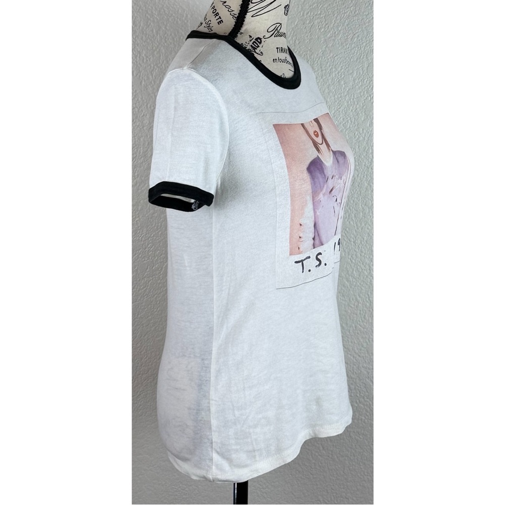 Taylor Swift T.S. The 1989 World Tour S White Ringer T-Shirt, size XS - Picture 3 of 9